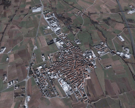 Caramagna Piemonte vista dal satellite