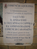 Manifesto di saluto alla delegazione di Caramagna dell'Amministrazione e della comunità di Aquilonia