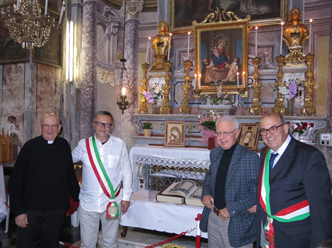 Don Borio, il Sindaco di San Damiano Macra Durando, Concio e il Sindaco Riu