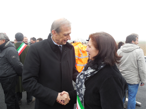 Inaugurazione bretella Sud di Carmagnola (3/2/2016) - I Sindaci di Torino e Caramagna Piemonte Piero Fassino e Incoronata Coppola