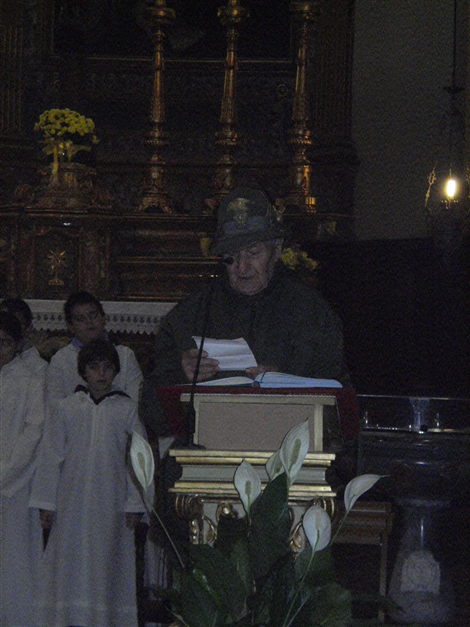 Lettura in Chiesa della preghiera per gli alpini