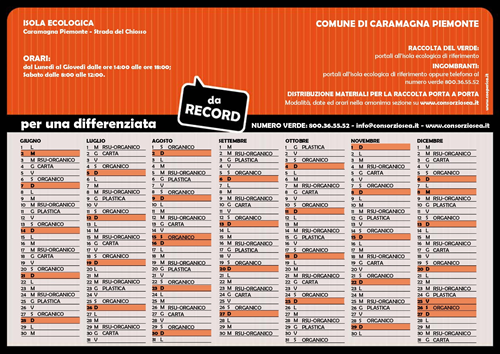 Calendario Raccolta Rifiuti