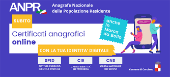 I certificati in bollo sono ora scaricabili online sull'Anagrafe nazionale della Popolazione Residente (ANPR)