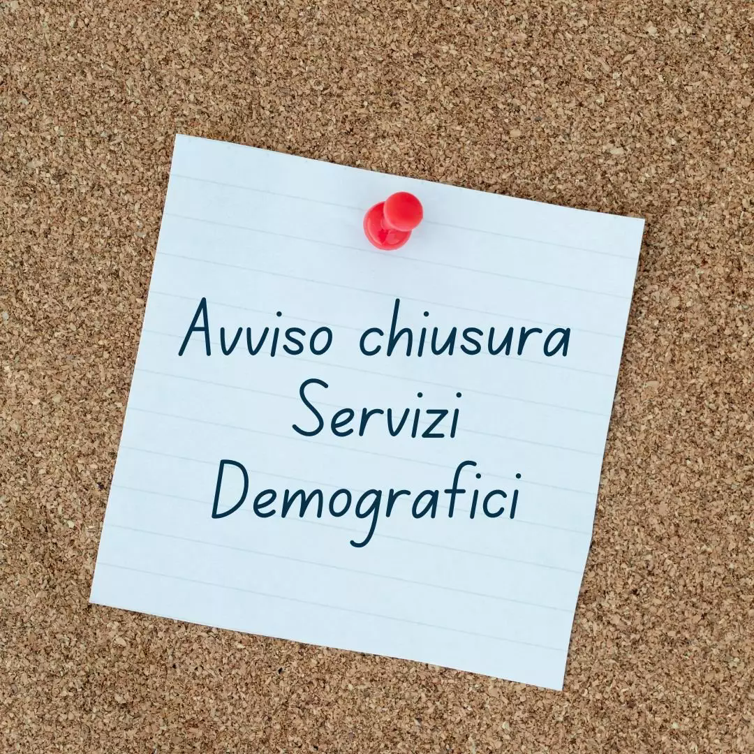16 settembre 2026 
Chiusura uffico anagrafe e stato civile